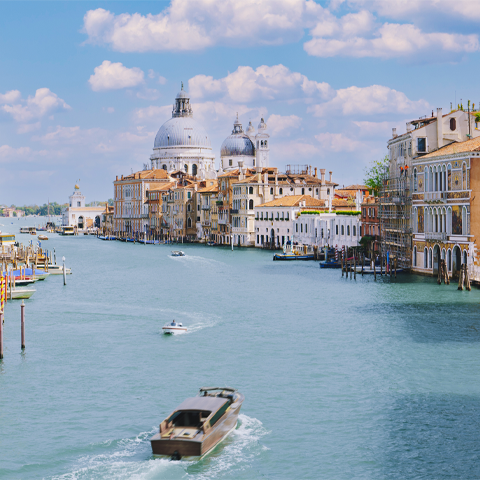 Grand canal Aerial view in Venice Italy