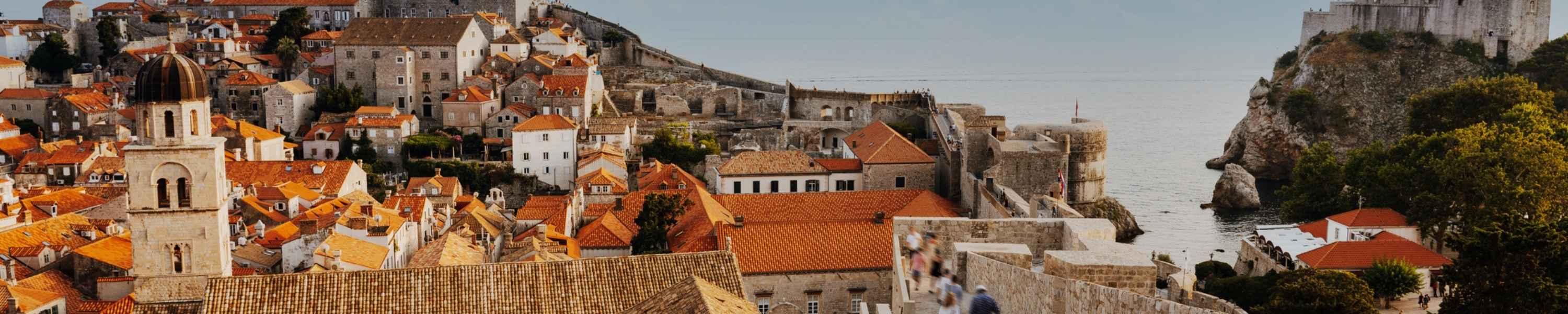 Dubrovnik City Walls and Old Town panoramic view, Croatia